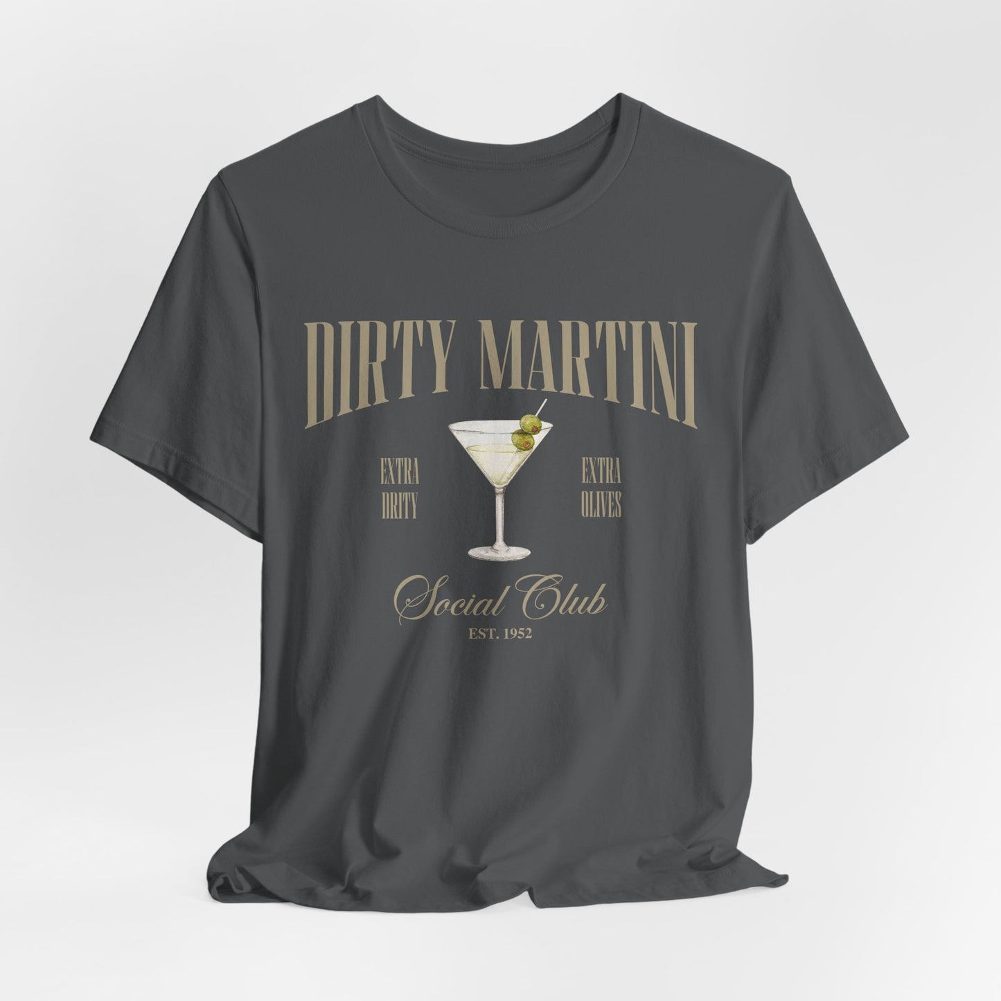 Dirty Martini Country Club Tee, Unisex T-Shirt, Tennis Golf Shirt - Fun Summer Graphic Tee, Sporty Style Shirt, Retro Cocktail Lover Gift