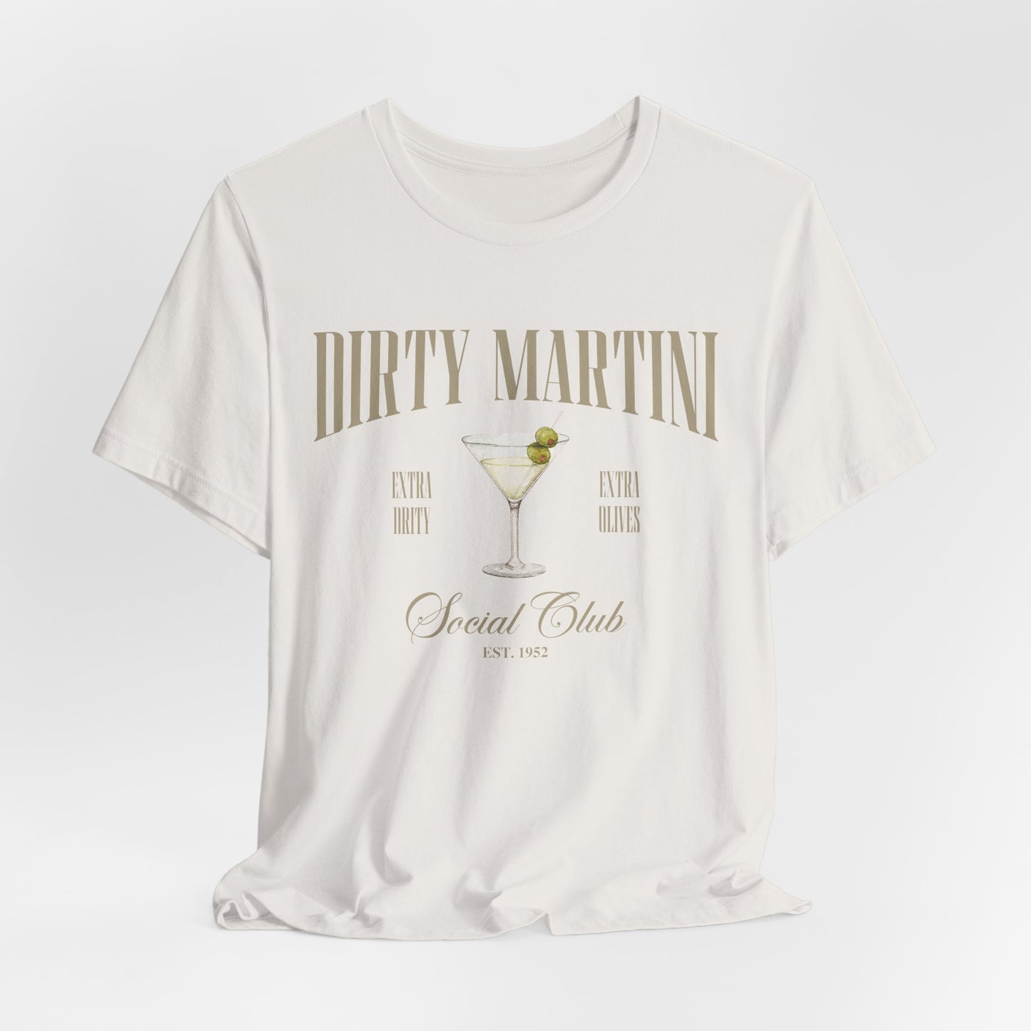 Dirty Martini Country Club Tee, Unisex T-Shirt, Tennis Golf Shirt - Fun Summer Graphic Tee, Sporty Style Shirt, Retro Cocktail Lover Gift