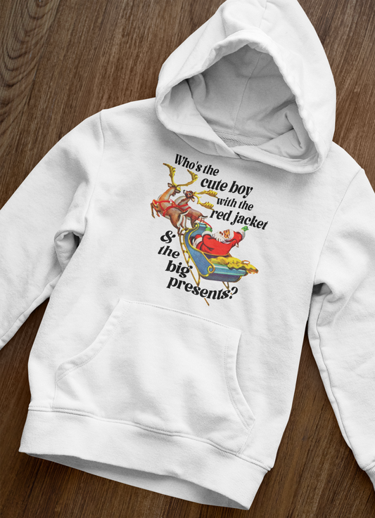 Sabrina Carpenter Lyrics Christmas Santa Hoodie, Ugly Christmas Sweater - Champion Hoodie, Holiday Sweatshirt, Festive Jumper, Winter