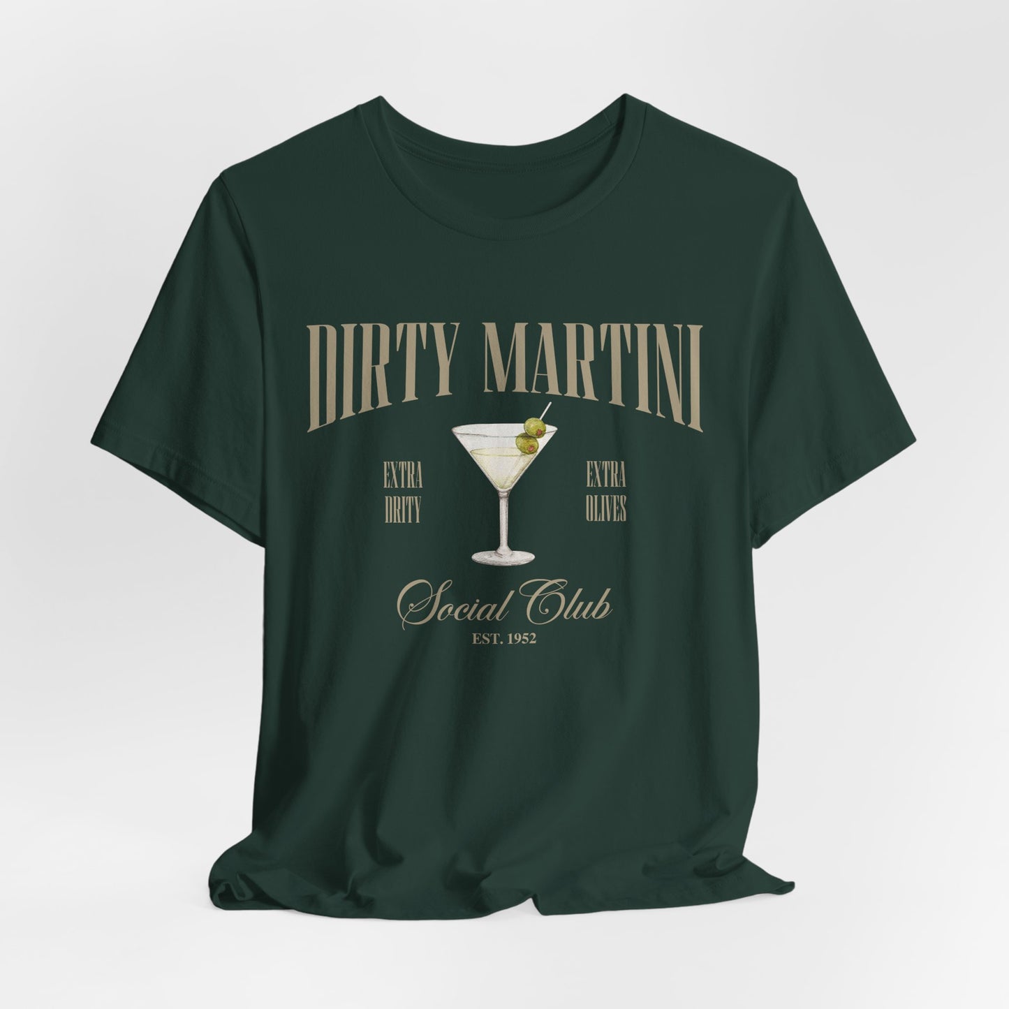 Dirty Martini Country Club Tee, Unisex T-Shirt, Tennis Golf Shirt - Fun Summer Graphic Tee, Sporty Style Shirt, Retro Cocktail Lover Gift